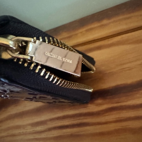 Michael Kors Glossy Black Embossed Wallet - Picture 6 of 11